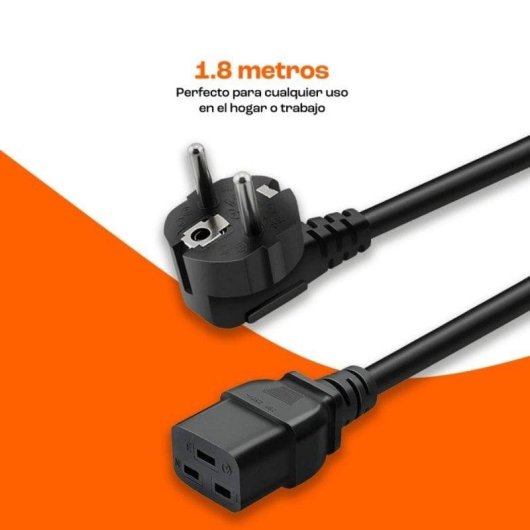 Câble d'alimentation PcCom Essential IEC 320 C19 vers Schuko 1,8 m Noir 16A 250V