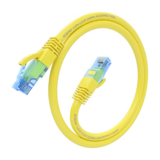 Aisens A135-0829 Cable de Red RJ45 Cat.6 25cm Amarillo