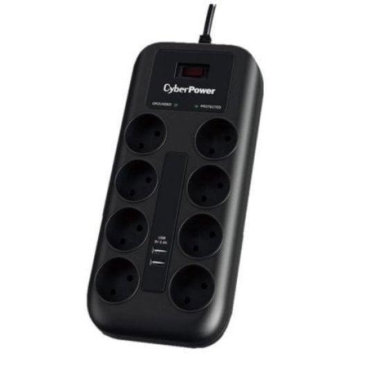 CyberPower P0820SUF0-DE Regleta 8 Tomas Schuko 2 USB 1.8m Negra