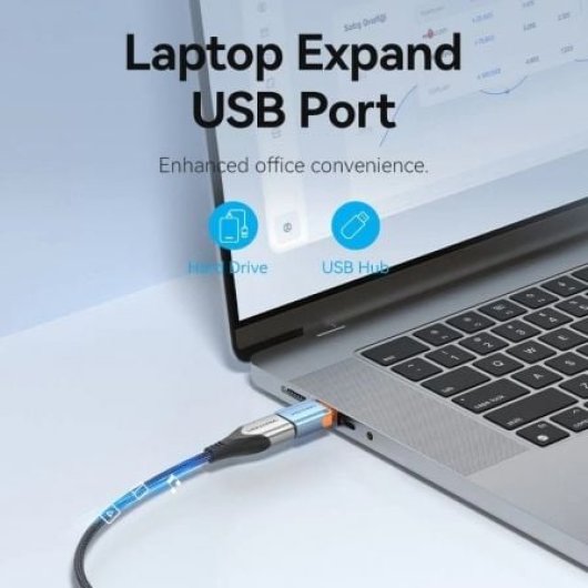 Vention CUBH0 Adaptador OTG USB 3.1 Tipo-C Macho a USB Hembra Azul