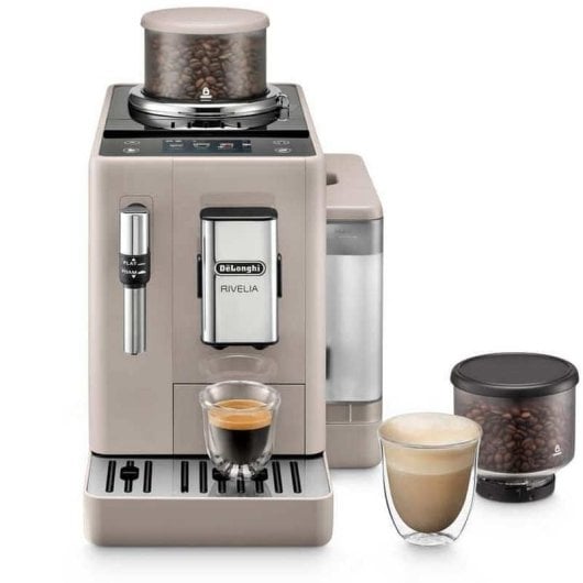 DeLonghi Rivelia Cafetera Superautomática Molinillo 19 Bares Beige + WiZ Enchufe Inteligente WiFi