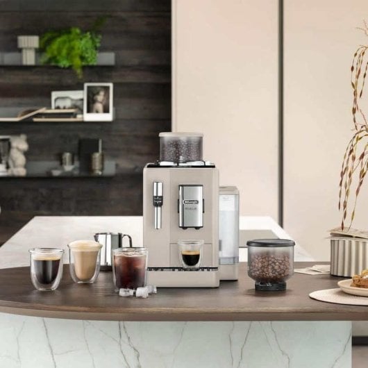 DeLonghi Rivelia Cafetera Superautomática Molinillo 19 Bares Beige + WiZ Enchufe Inteligente WiFi
