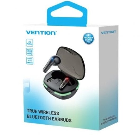 Vention AIR A02 F11B0 Auriculares Bluetooth 5.3 Estuche Carga 7h Negros