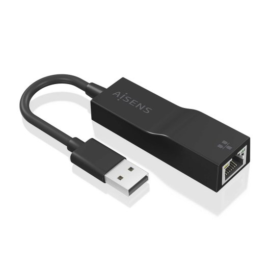 AISENS Conversor USB 3.0 a Ethernet Gigabit 10/100/1000 Mbps 15cm Negro PC