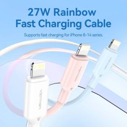 Vention LAKWH Cable USB 2.0 Tipo-C a Lightning 2m 27W Blanco
