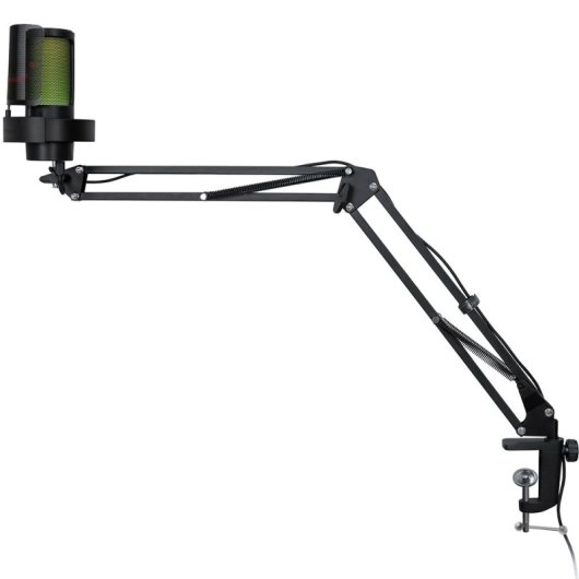 Fifine A8T Micrófono de Condensador con Soporte de Brazo Ajustable RGB USB-C Negro