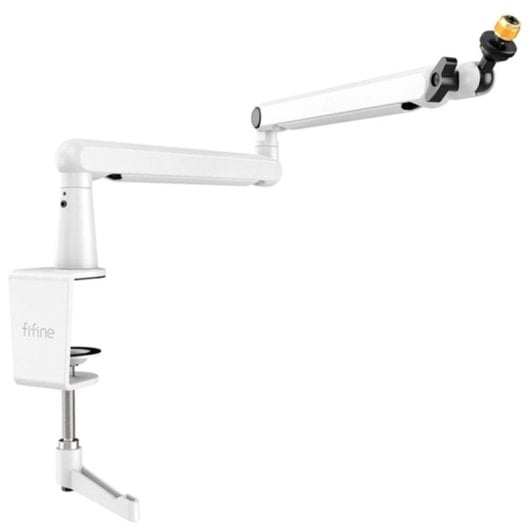 Fifine BM88 Soporte de Brazo para Micrófono de Perfil Bajo para Streaming y Podcasting Metal Blanco