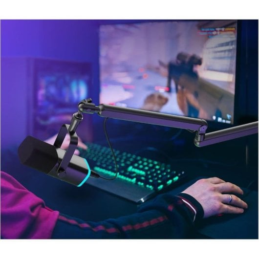 Fifine BM88 Soporte de Brazo para Micrófono de Perfil Bajo para Streaming y Podcasting Metal Negro