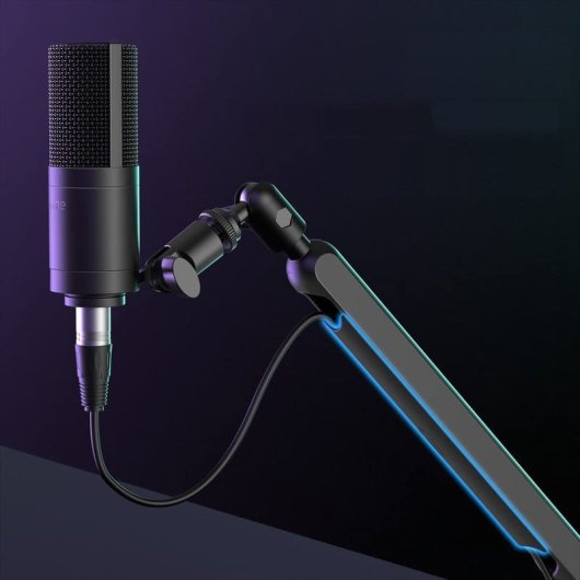 Fifine BM88 Soporte de Brazo para Micrófono de Perfil Bajo para Streaming y Podcasting Metal Negro