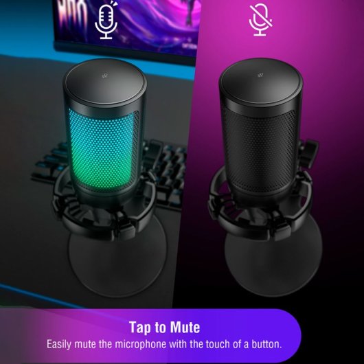 Fifine AmpiGame A6NEO Micrófono de Condensador Cardioide RGB USB-C Negro