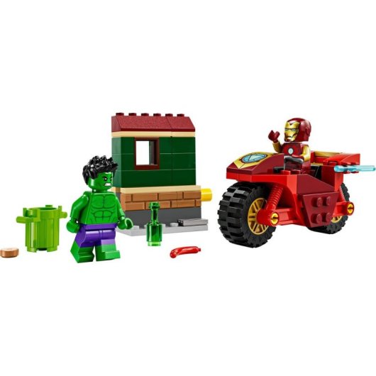 Lego Marvel Iron Man con Moto y Hulk +4 Años