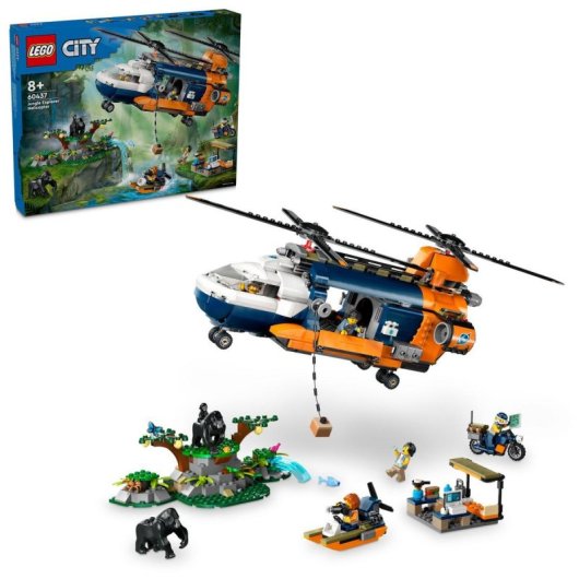 Lego City Exploradores de la Jungla: Helicóptero en Campamento Base +8 Años