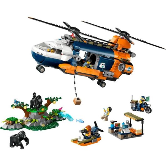 Lego City Exploradores de la Jungla: Helicóptero en Campamento Base +8 Años