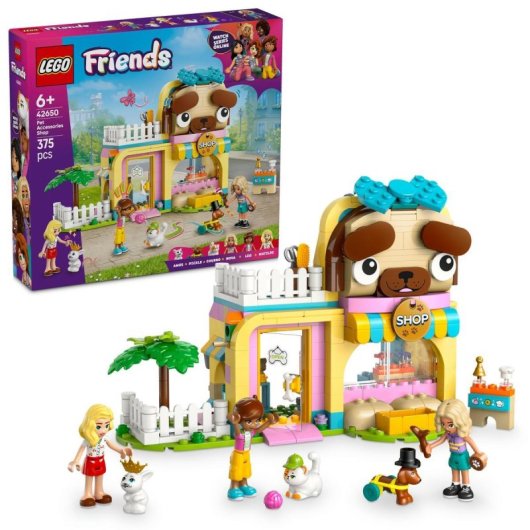 Lego Friends Tienda de Accesorios para Mascotas, Tienda de Juguete y Mini Muñecos para Niñas +6 Años