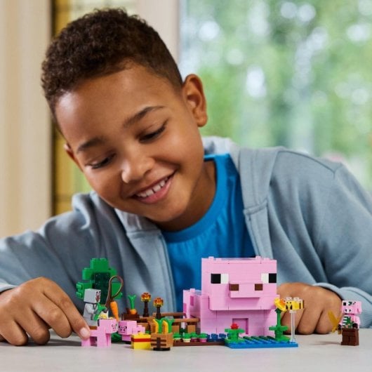 Lego Minecraft The Baby Pig House, Quinta com Bonecos de Videojogos para Crianças a partir dos 7 anos