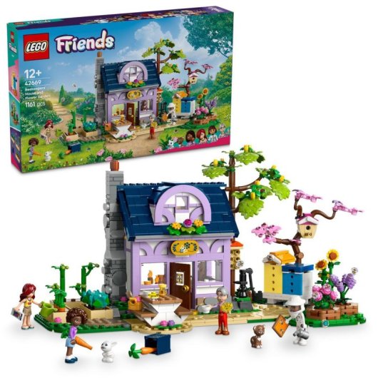 Lego Friends Casa de los Apicultores y Jardín de Flores, Juguete y Decoración con Mini Muñecos 12+