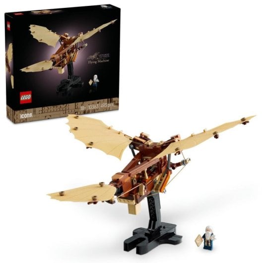 Lego Icons Máquina Voladora de Leonardo da Vinci, Maqueta de Ornitóptero de Da Vinci para Adultos