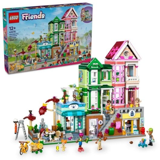 Lego Friends Heartlake City Apartments and Shops, brinquedos com mini bonecas e gatos para maiores de 12 anos