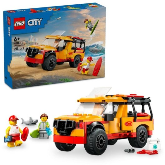 Lego City Furgoneta de Rescate del Socorrista, Furgoneta y Tiburón de Juguete para Niños de 6+ Años