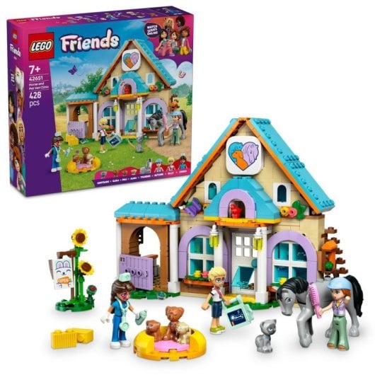 Lego Friends Caballo y Clínica Veterinaria de Mascotas, Figuras y Minipersonajes 7+ Años