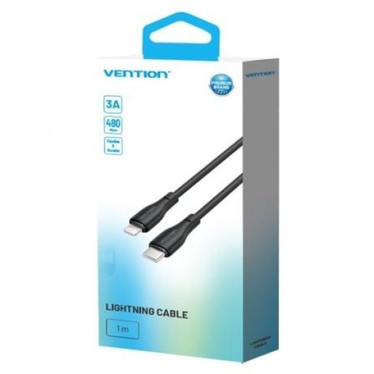 Vention H28BF USB-C Lightning-Kabel 27 W 480 Mbit/s 1 m Schwarz