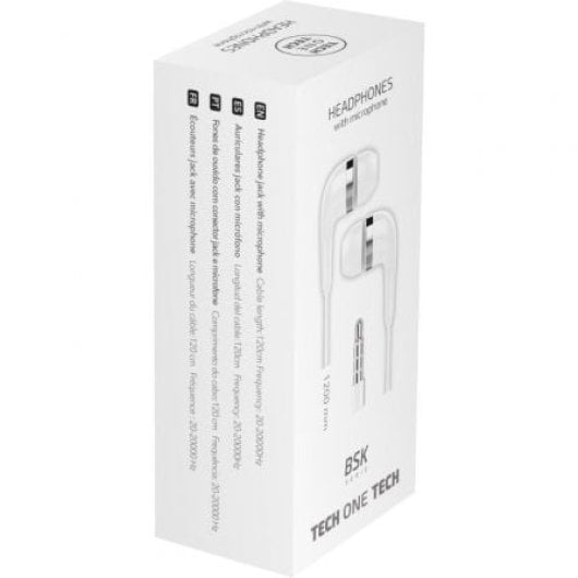 Tech One TEC2905 Auriculares Intrauditivos Micrófono Jack 3.5 Blancos