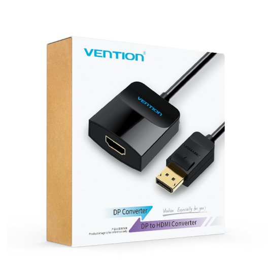 Vention HBGBB Conversor DisplayPort HDMI 1080P 15cm Negro
