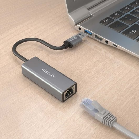 AISENS A110-0296 Conversor USB 3.0 a Ethernet Gigabit 15cm Gris