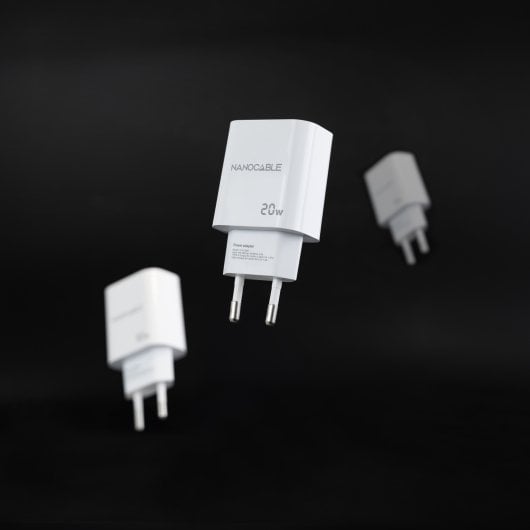 Nanocable 10.10.2007 Cargador de Pared 20W 1xUSB-A QC 1xUSB-C PD Blanco