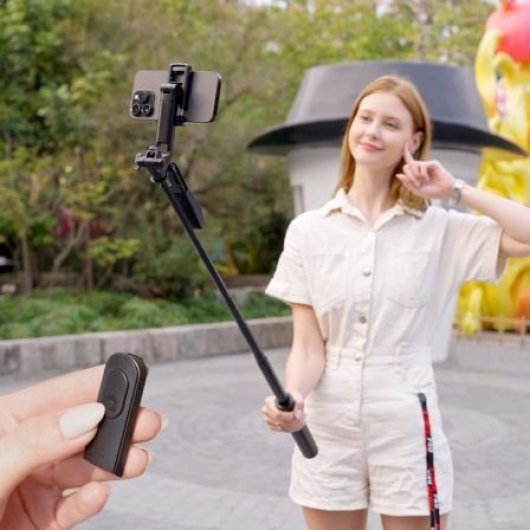 AISENS SS01ST-299 Palo Selfie Trípode Bluetooth 3 en 1 Negro iOS/Android