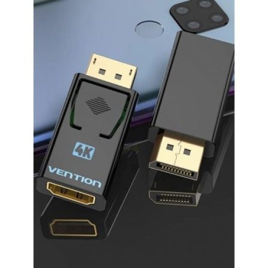 Vention HBMB0 Adaptador DisplayPort-HDMI 1080P 60Hz Chapado en Oro Negro