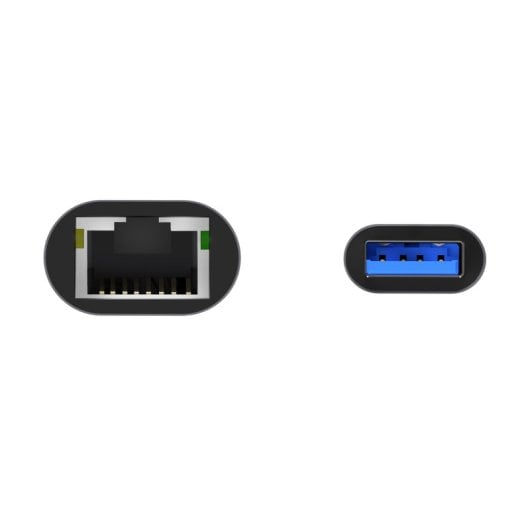 AISENS Adaptador USB 3.0 a Ethernet Gigabit 10/100/1000 Mbps Gris 15cm