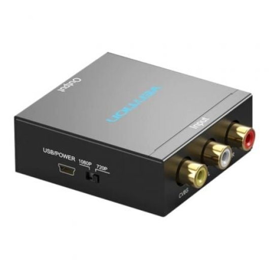 Vention AEFB0 Convertidor RCA a HDMI USB Metal Negro 1080p