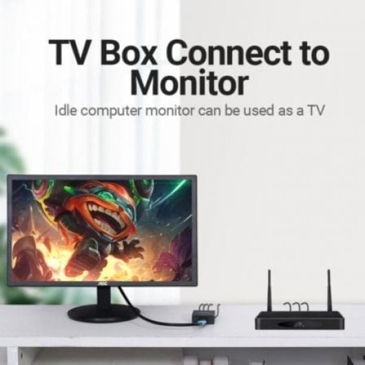 Vention AEFB0 Convertidor RCA a HDMI USB Metal Negro 1080p