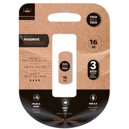 Tech One Tech Pro Smart Clip Pendrive 16GB USB 2.0 Almacenamiento