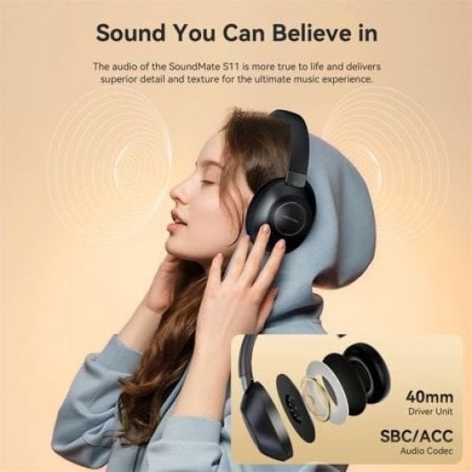 Vention SoundMate S11 Auriculares Inalámbricos Bluetooth 5.3 con Micrófono Negros