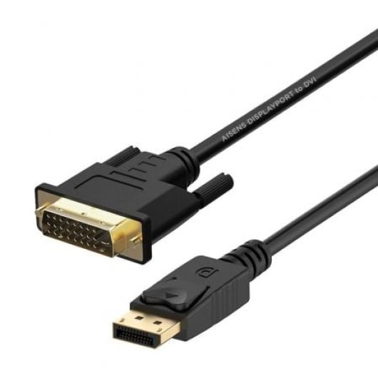Aisens A125-0366 Cable Conversor DisplayPort a DVI 2m Negro 24K 1920x1080@60Hz