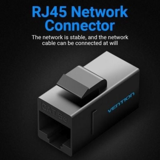 Vention VDD-B07-B Adaptador RJ45 Cat5e Hembra/Hembra Negro ABS