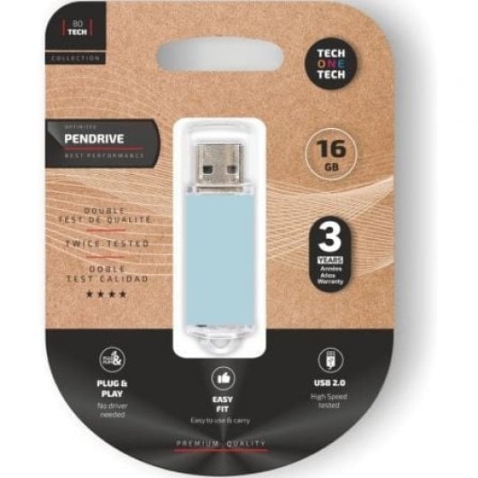 Tech One Tech Basic Pendrive 16GB USB 2.0 Azul Cielo