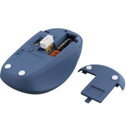 Trust Yvi+ Ratón Mini Inalámbrico Multidispositivo 1600 DPI Azul PC