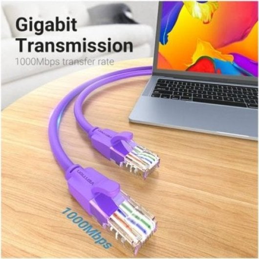 Vention IBEVF Cable de Red RJ45 Cat.6 1000Mbps 1m Morado