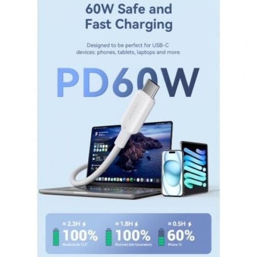 Vention TRCSF Cable USB-C 3A 60W 1m Azul