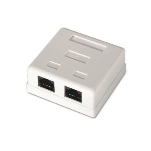 AISENS A139-0302 Roseta de Superficie RJ45 Cat.6 UTP 2 Tomas Blanco