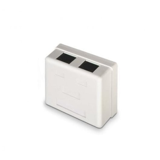 AISENS A139-0302 Roseta de Superficie RJ45 Cat.6 UTP 2 Tomas Blanco