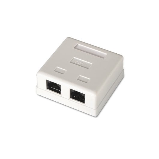 AISENS A139-0302 Roseta de Superficie RJ45 Cat.6 UTP 2 Tomas Blanco