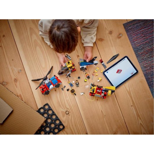 Lego City 3 En 1 Remix: Helicóptero, Bomberos y Submarino para Niños de 7+ Años