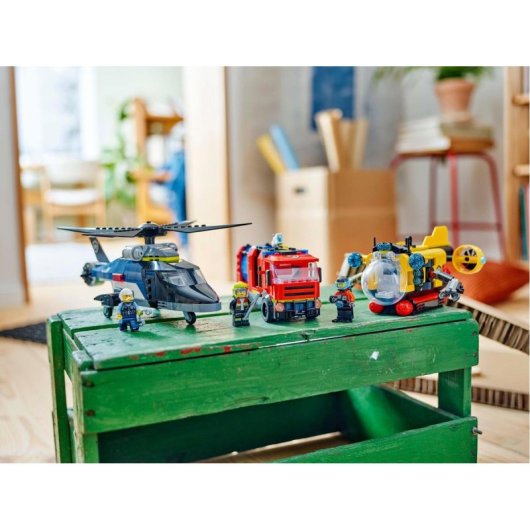 Lego City 3 En 1 Remix: Helicóptero, Bomberos y Submarino para Niños de 7+ Años