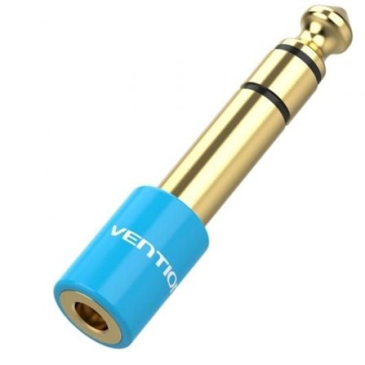 Vention VAB-S01-L Adaptador Jack 6.5 Macho a 3.5 Hembra Azul chapado en oro