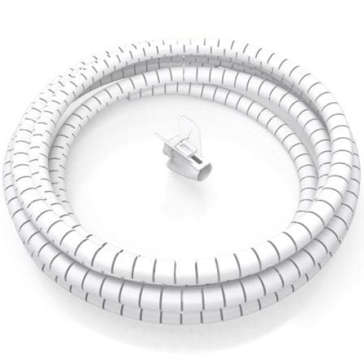 Organizador de cables en espiral AISENS A151-0917 1m diámetro 25mm blanco adaptador incluido