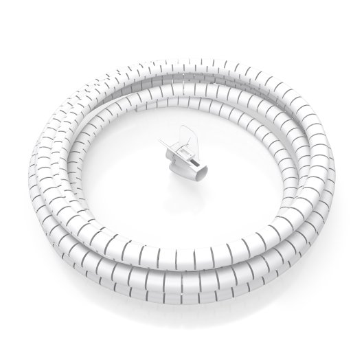 Organizador de cables en espiral AISENS A151-0917 1m diámetro 25mm blanco adaptador incluido